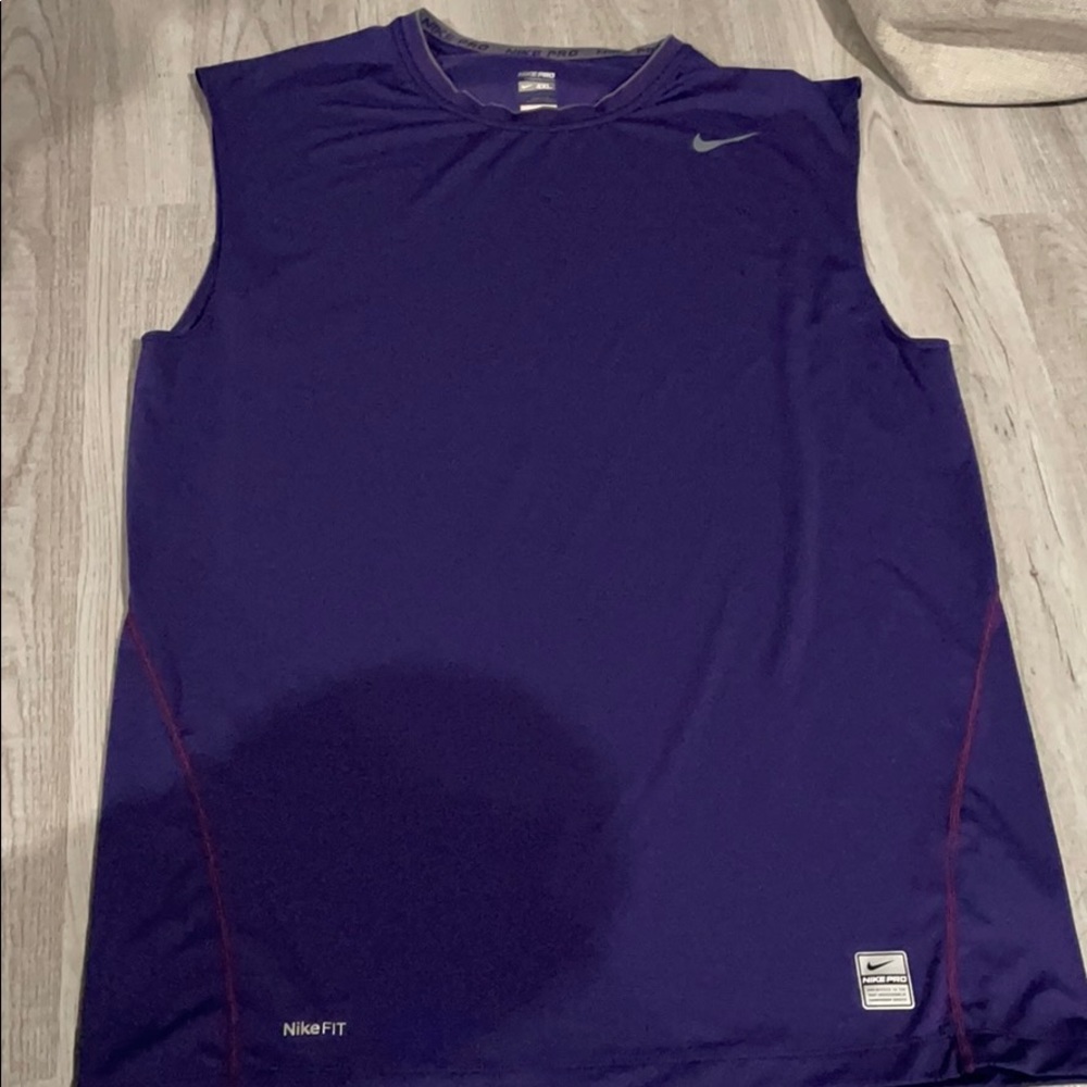 Nike pro tank top-purple compression muscle shirt